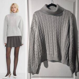 Aritzia Sunday Best | Silverstone Merino Wool Turtleneck Sweater Heather Chrome